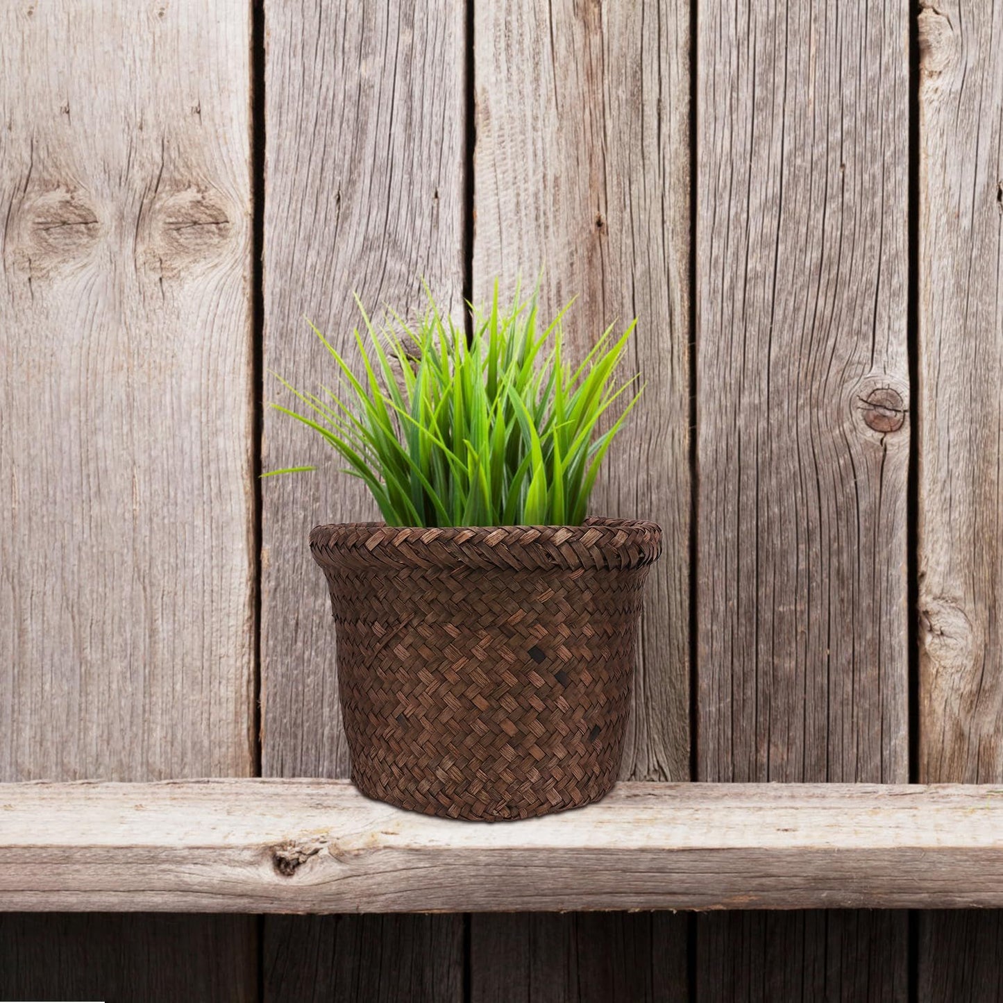 Seagrass Planter Basket Indoor, Flower Pots Cover, Plant Containers, Natural(1-Pack)Woven Flower Pots Cover Plant Pots Containers