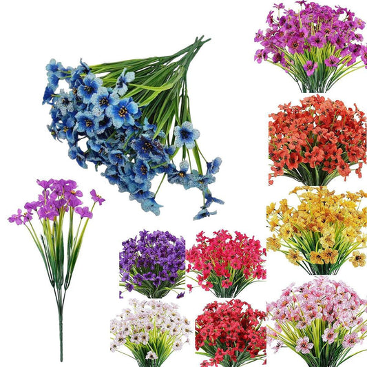 12pcs Artificial Flowers Set for Home Decor Wedding Party Fake Floral Decor - Orange