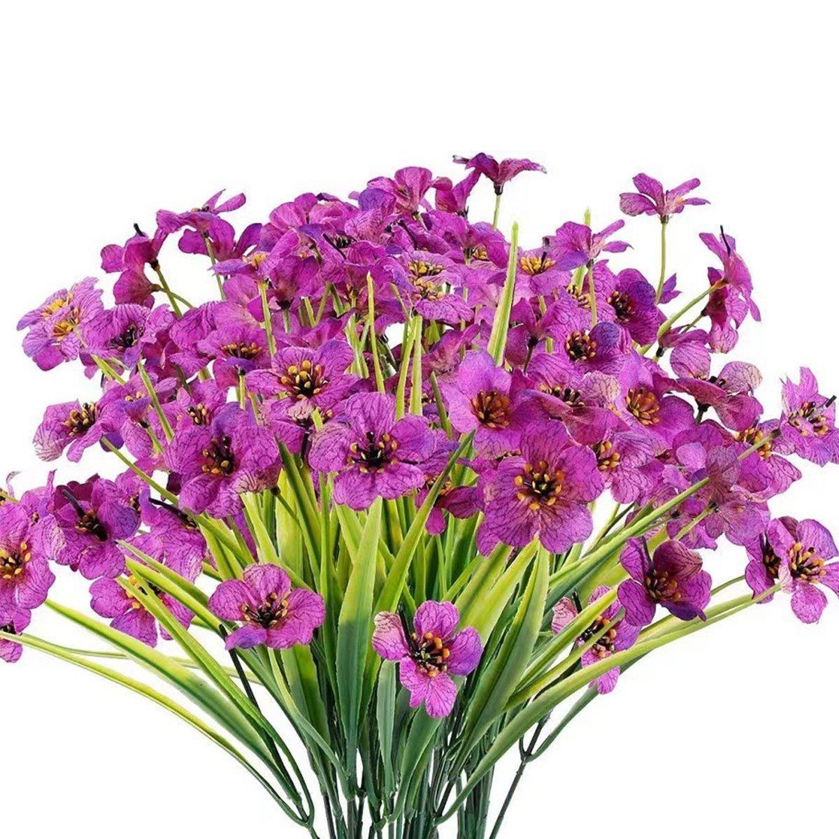 12pcs Artificial Flowers Set for Home Decor Wedding Party Fake Floral Decor - Orange