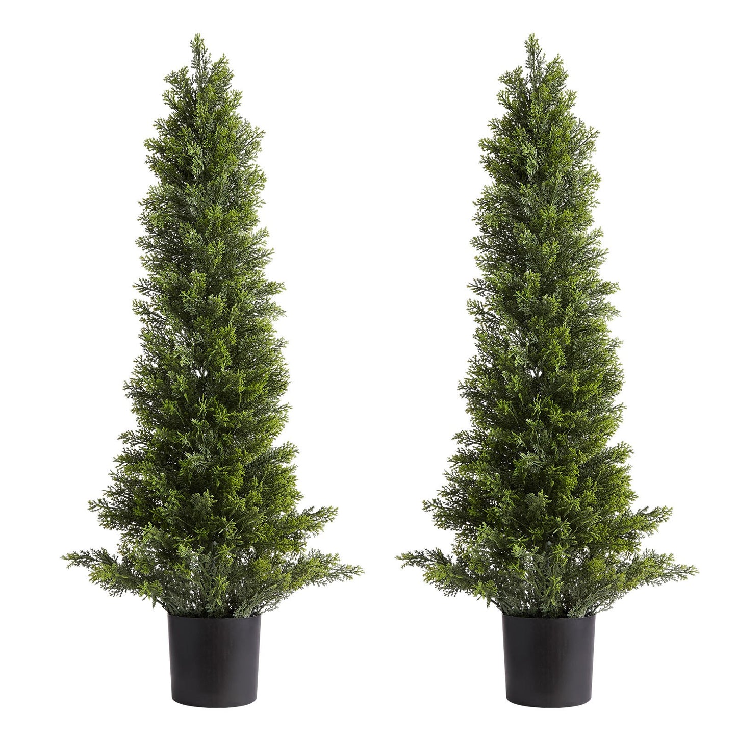 VEVOR Artificial Topiary Cedar Trees, 2 Set 914mm Faux Pine Shrubs Plants, Fake Silk Tree Look Real, Easy Assembly for Decor Front Porch Outdoor Patio Garden Balcony Backyard Indoor Office