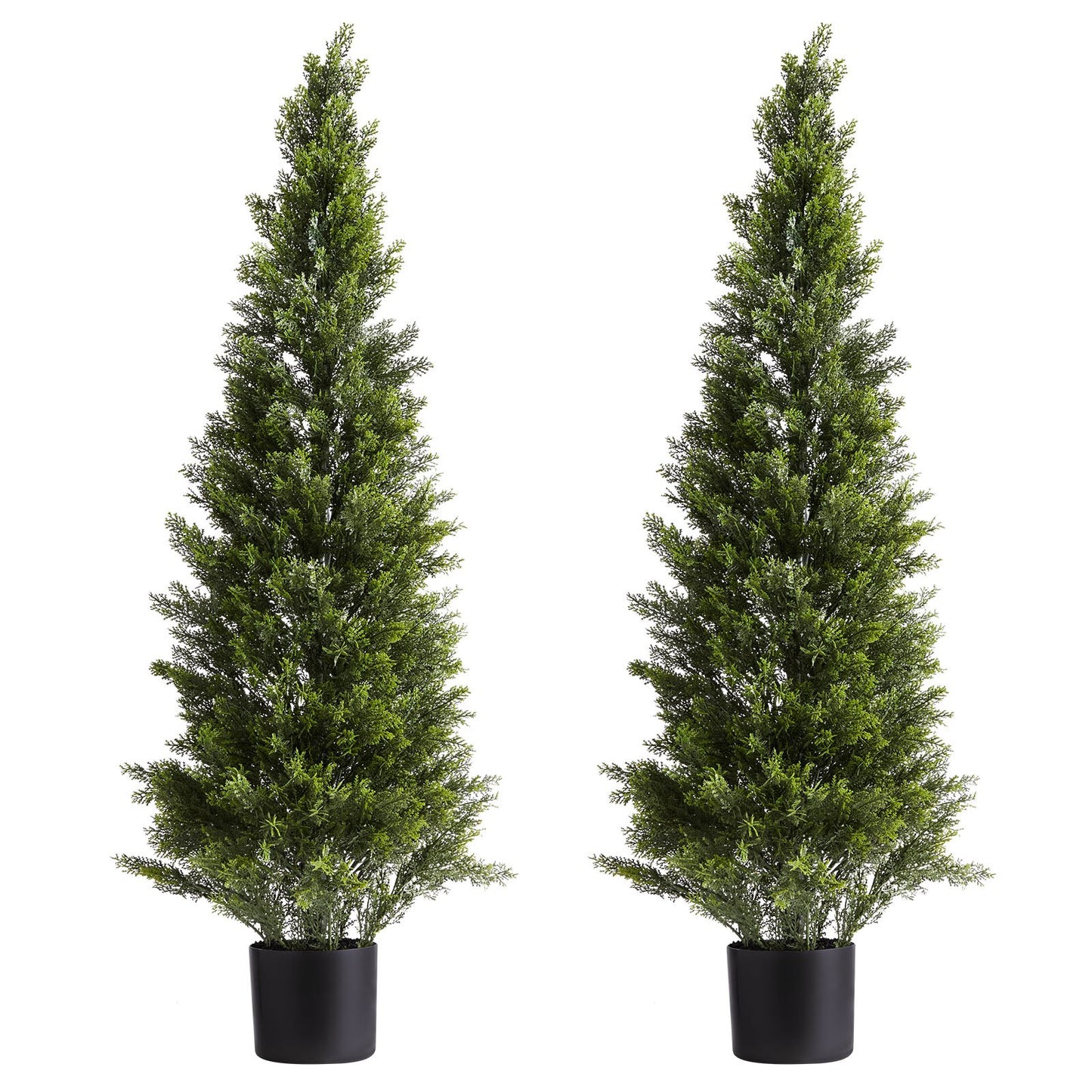 VEVOR Artificial Topiary Cedar Trees, 2 Set 1219mm Faux Pine Shrubs Plants, Fake Silk Tree Look Real, Easy Assembly for Decor Front Porch Outdoor Patio Garden Balcony Backyard Indoor Office