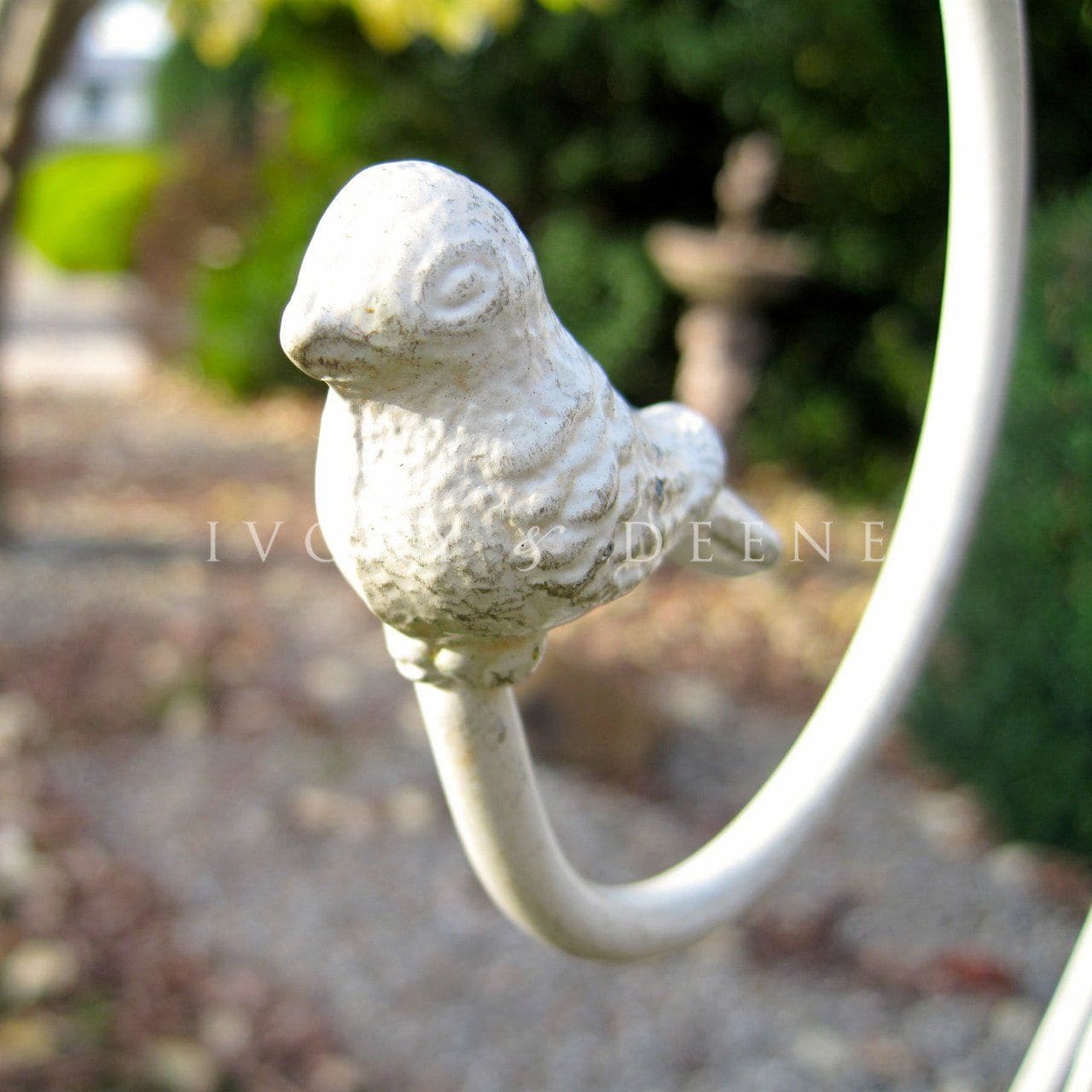 Ornate Metal Garden Arch - Distressed Cream