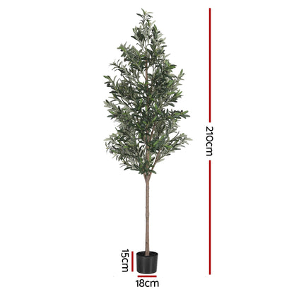 Artiss 210cm Artificial Olive Tree Faux Trees Indoor Decor Artificial Plants Lifelike Plant 2.1M