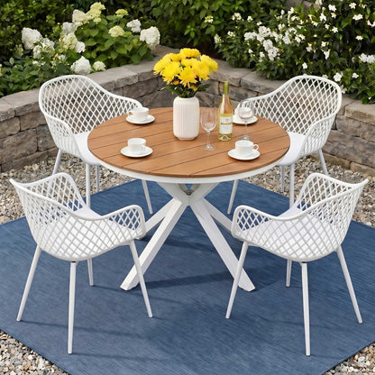 Gardeon 5PCS Outdoor Dining Set Table and Chairs Patio Garden Furniture Diamond