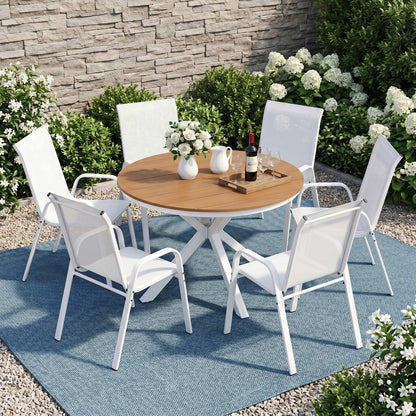 Gardeon 7PCS Outdoor Dining Set Table and Chairs Patio Garden Furniture Steel