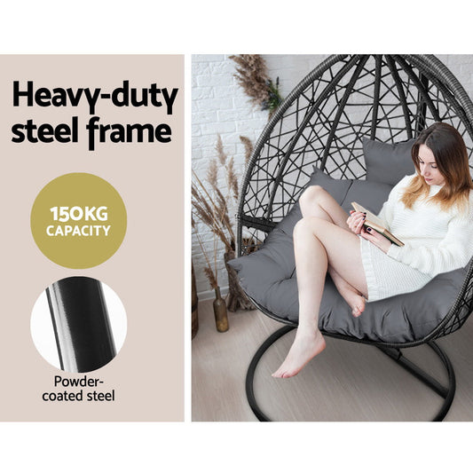 NNEDSZ Outdoor Hanging Swing Chair - Black