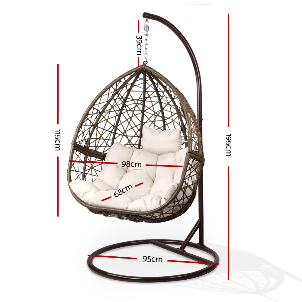 NNEDSZ Outdoor Hanging Swing Chair - Brown