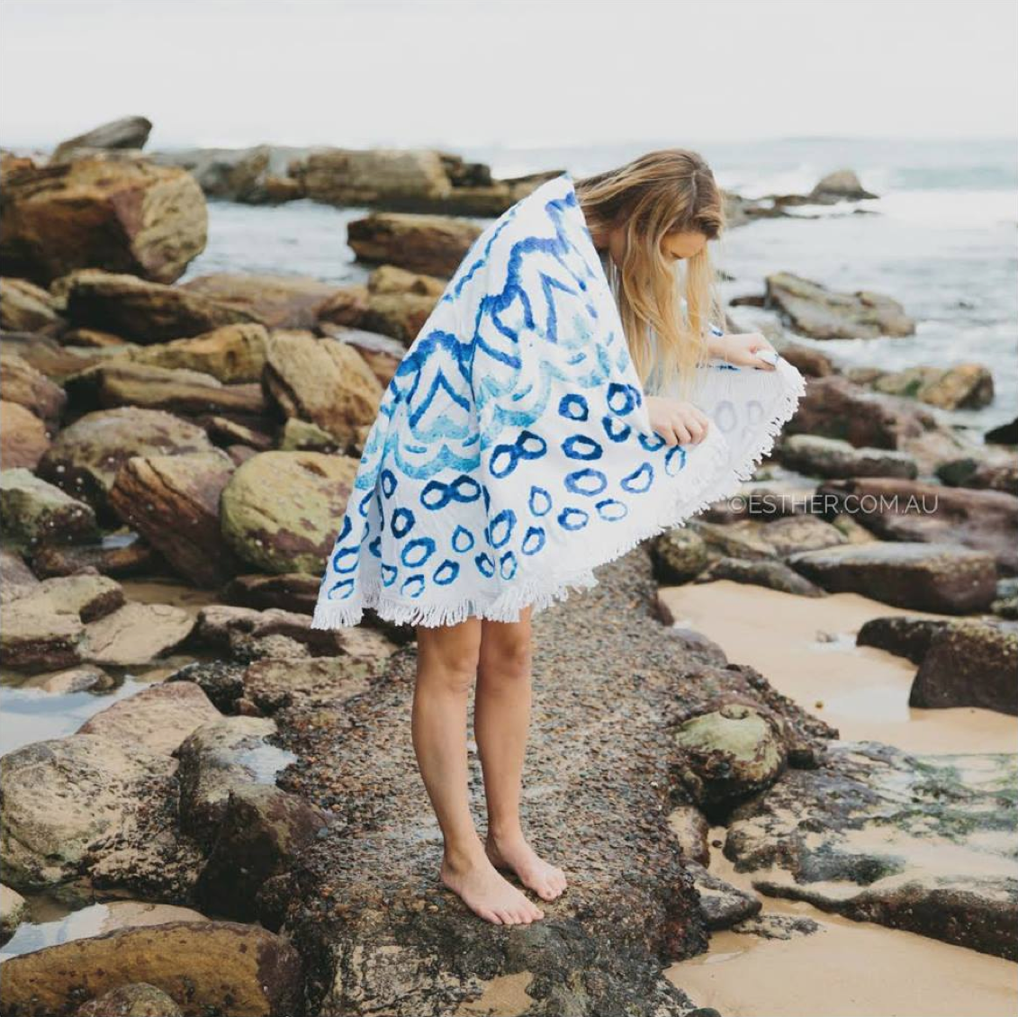 Round Beach Towel/Picnic Blanket - Watercolour