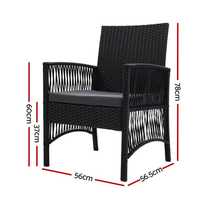 Gardeon 2PC Outdoor Dining Chairs Patio Furniture Wicker Lounge Chair Garden