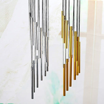 12 Pipe Metal Wind Chime, White, Decorative Loud Musical Outdoor Decor