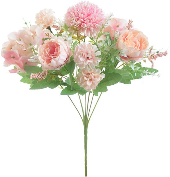 Artificial Flowers - Plastic Flower Arrangements - Valentine's Day Decorations - Sustainable Home Decor for Weddings, Living Rooms and Dining Tables (Pink)