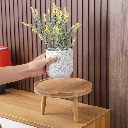 Wood Plant Stands Indoor,Mid-Century Modern Single Plant Stand for 3-12 Inch Pots,Tall Plant Stool for Large Plants,Perfect for Living Room,Balcony,and Office Beige