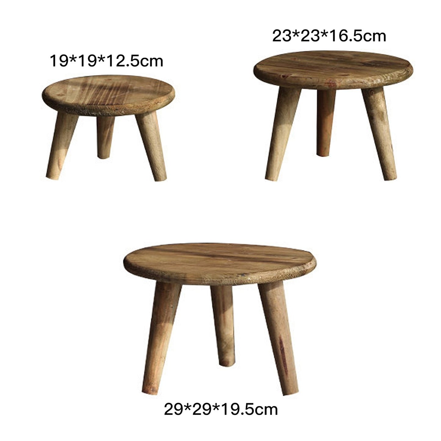 Desktop Decorative Storage Stool Balcony Flower Rack Wooden Flower Pot Stand Garden Ornaments Sundry Shooting Props