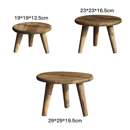 Desktop Decorative Storage Stool Balcony Flower Rack Wooden Flower Pot Stand Garden Ornaments Sundry Shooting Props