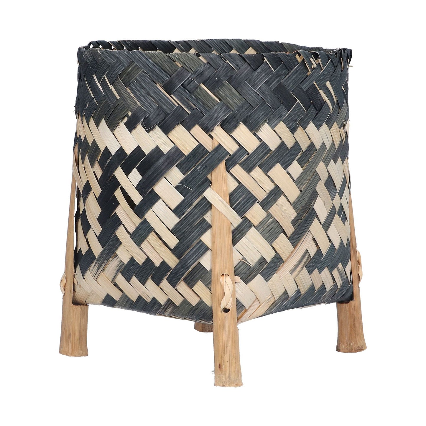 Handwoven Basket Northern Europe Style Bamboo Weaving Plant Basket for Home Decoration