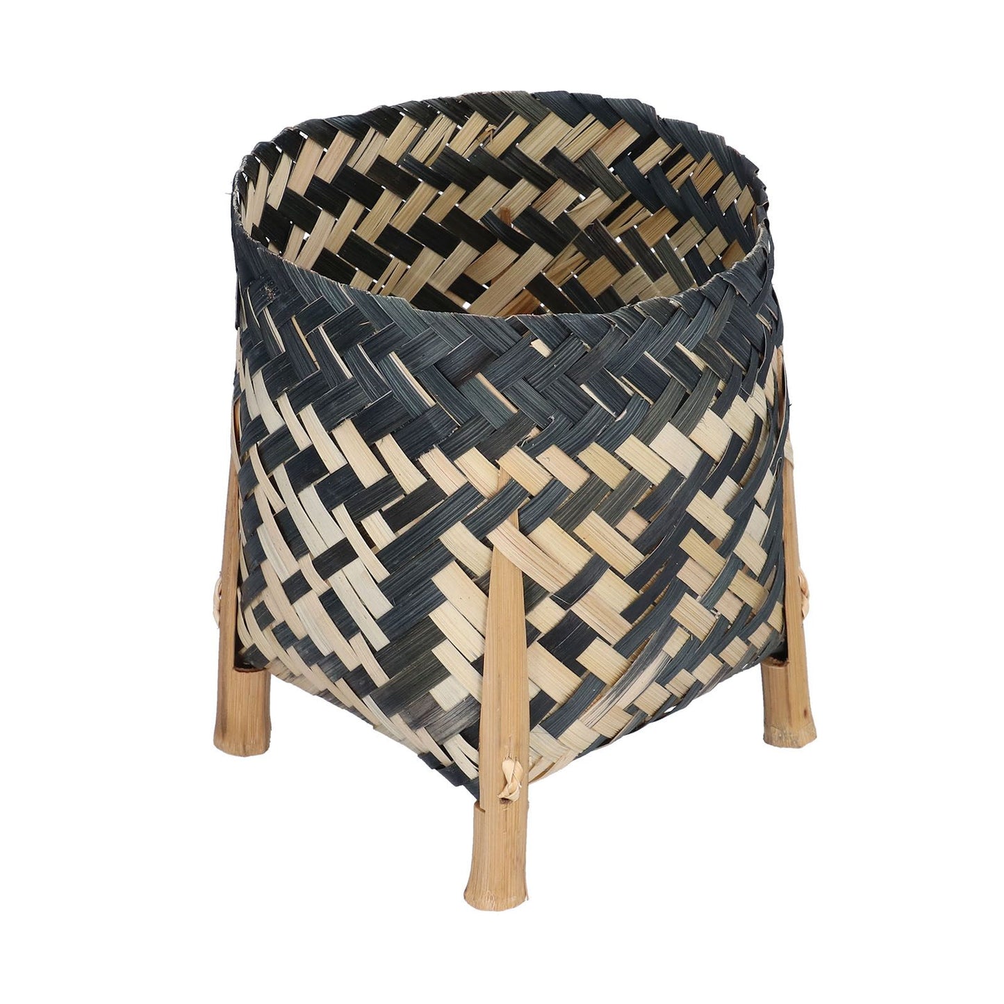 Handwoven Basket Northern Europe Style Bamboo Weaving Plant Basket for Home Decoration