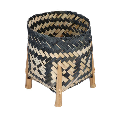 Handwoven Basket Northern Europe Style Bamboo Weaving Plant Basket for Home Decoration