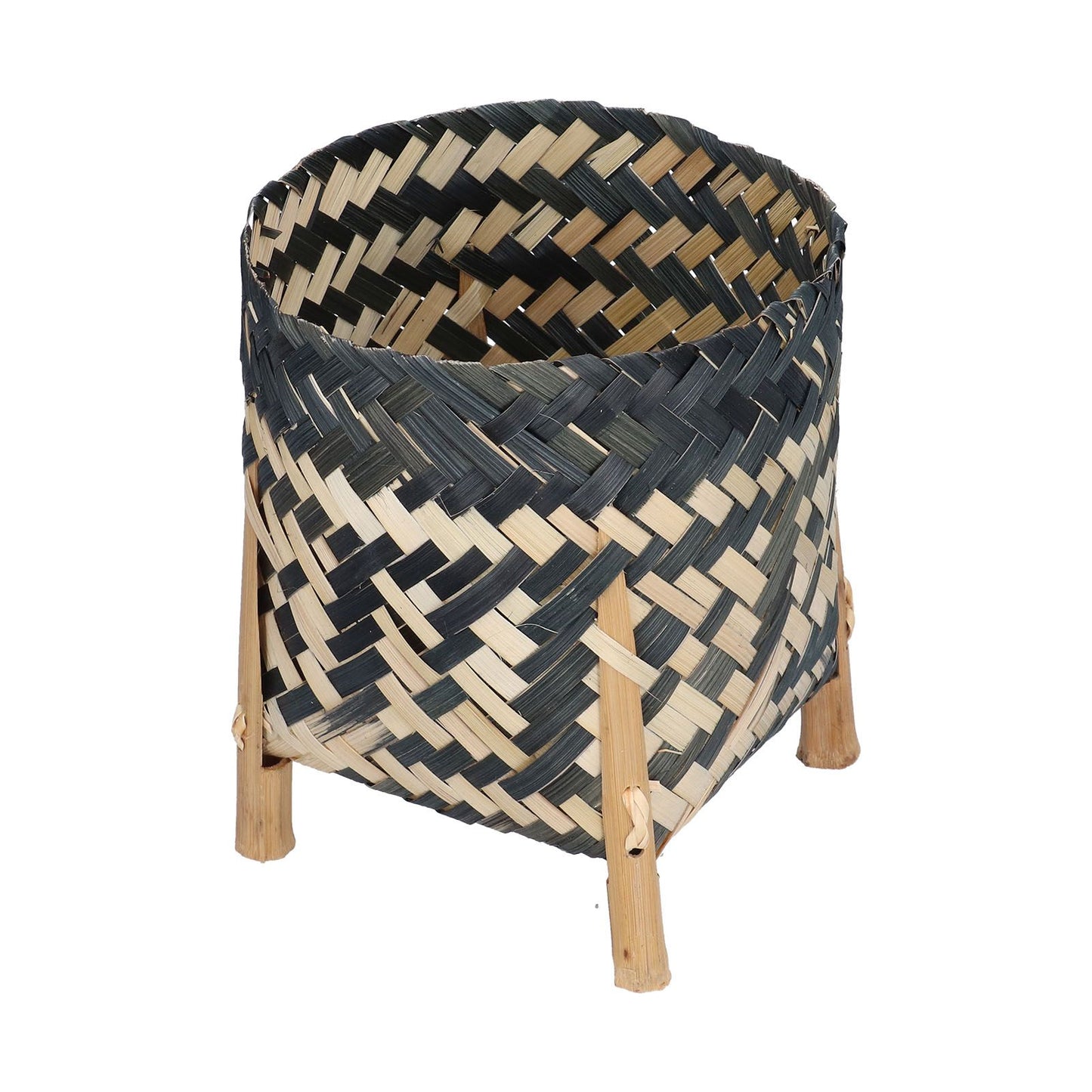 Handwoven Basket Northern Europe Style Bamboo Weaving Plant Basket for Home Decoration
