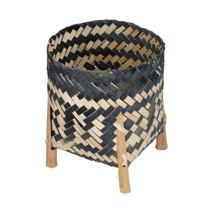 Handwoven Basket Northern Europe Style Bamboo Weaving Plant Basket for Home Decoration