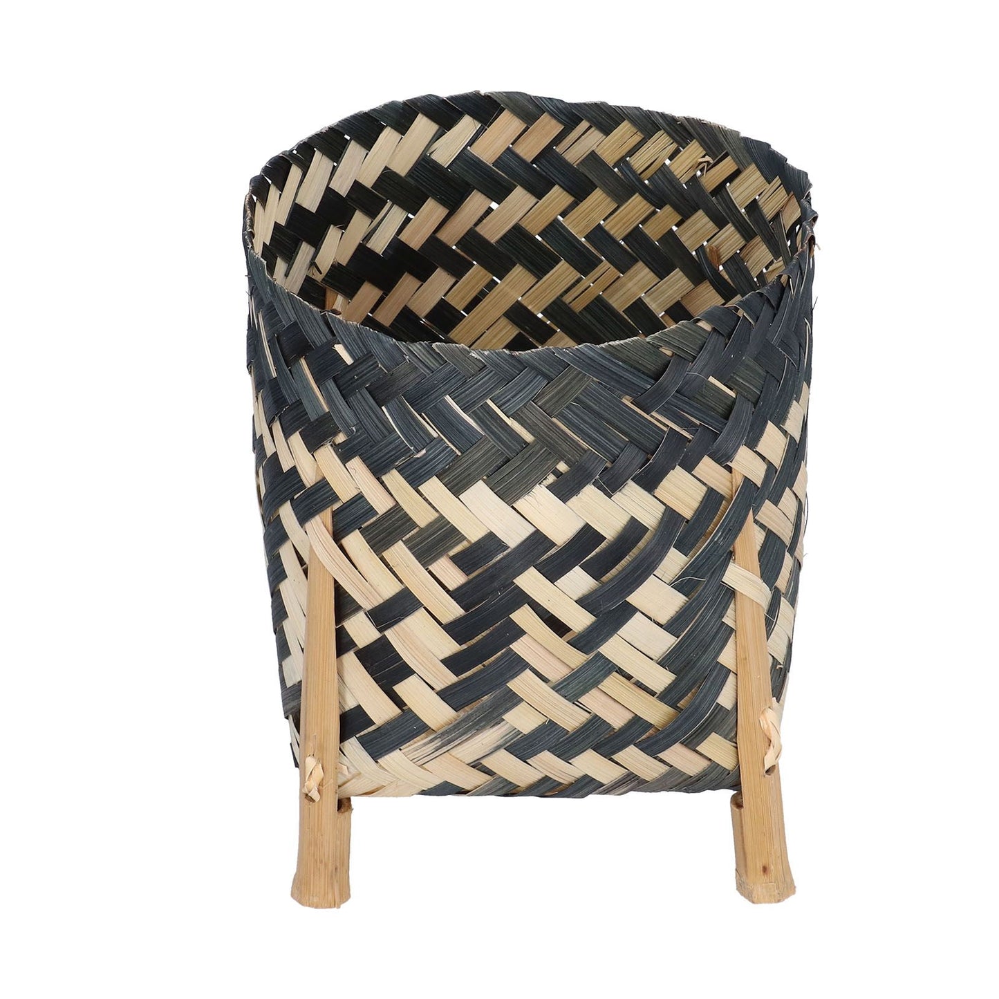 Handwoven Basket Northern Europe Style Bamboo Weaving Plant Basket for Home Decoration