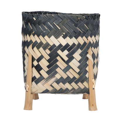 Handwoven Basket Northern Europe Style Bamboo Weaving Plant Basket for Home Decoration