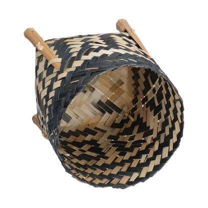 Handwoven Basket Northern Europe Style Bamboo Weaving Plant Basket for Home Decoration