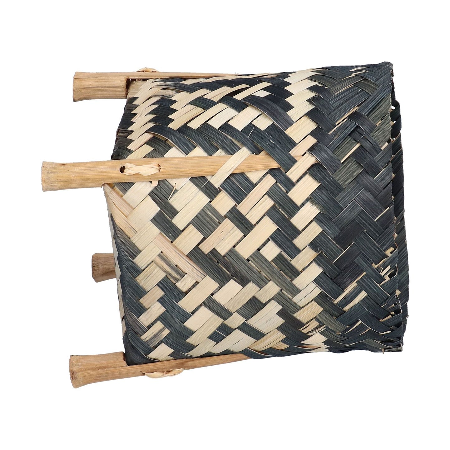 Handwoven Basket Northern Europe Style Bamboo Weaving Plant Basket for Home Decoration