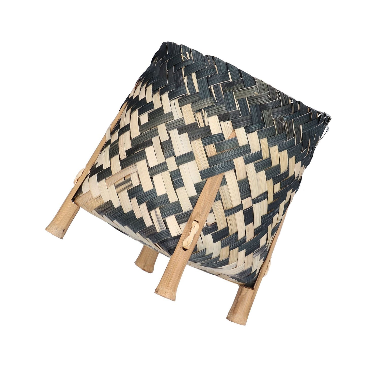 Handwoven Basket Northern Europe Style Bamboo Weaving Plant Basket for Home Decoration