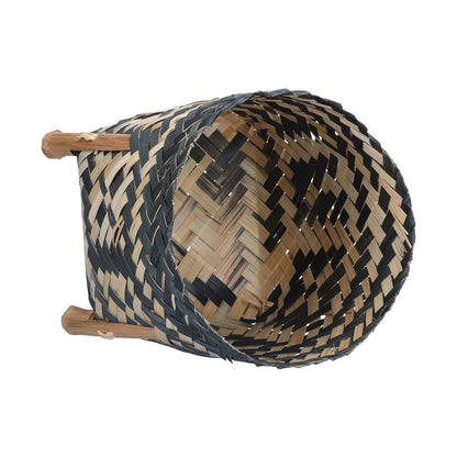 Handwoven Basket Northern Europe Style Bamboo Weaving Plant Basket for Home Decoration