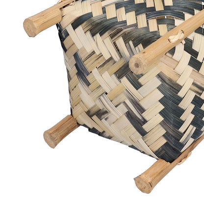 Handwoven Basket Northern Europe Style Bamboo Weaving Plant Basket for Home Decoration