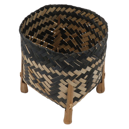 Plant Basket Northern Europe Style Bamboo Weaving Plant Pot Handwoven Indoor Outdoor Storage Organizer Plant Holder