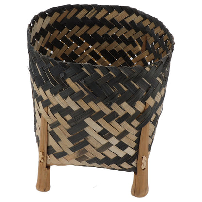 Plant Basket Northern Europe Style Bamboo Weaving Plant Pot Handwoven Indoor Outdoor Storage Organizer Plant Holder