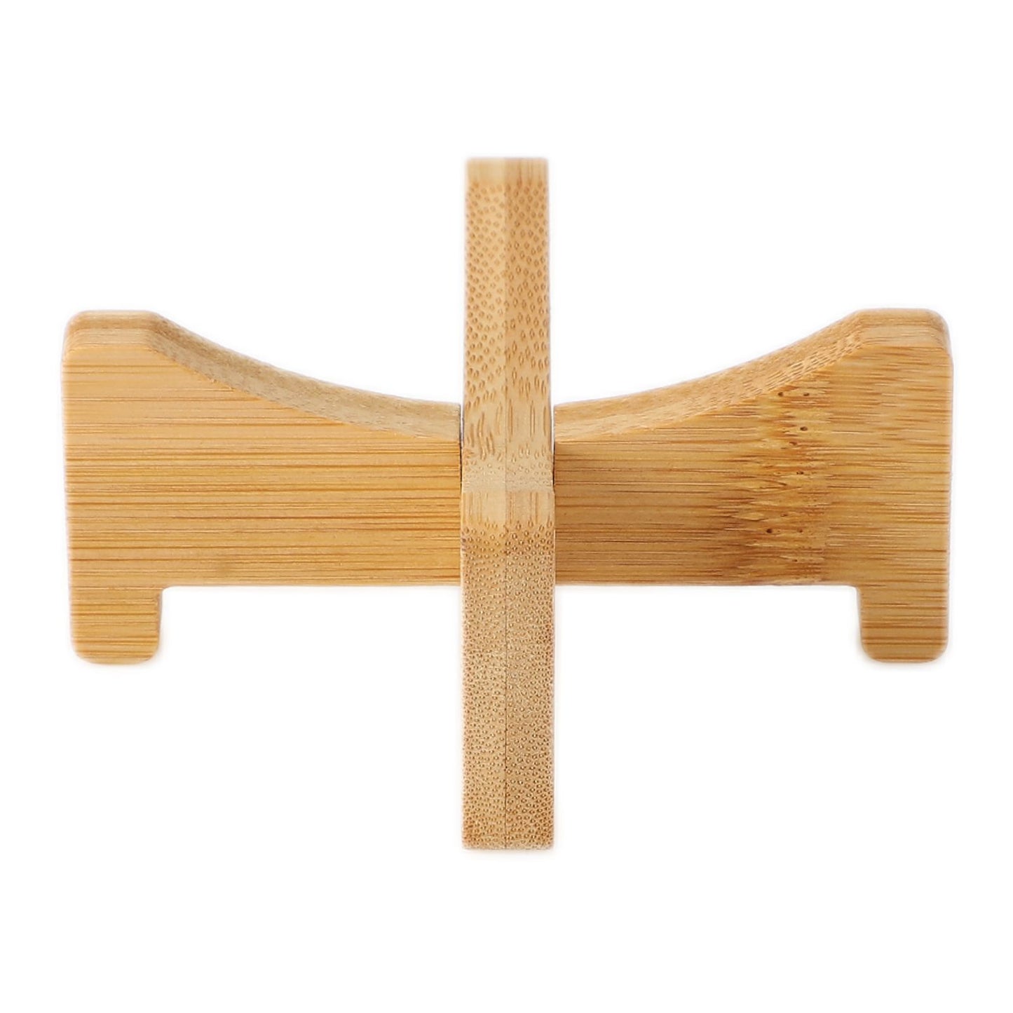 Plant Stand Bamboo Flower Pot Tray Cross Shaped Multifunction for Pet Home Kitchen 17.5x5cm