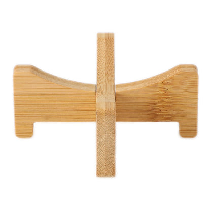 Plant Stand Bamboo Flower Pot Tray Cross Shaped Multifunction for Pet Home Kitchen 17.5x5cm