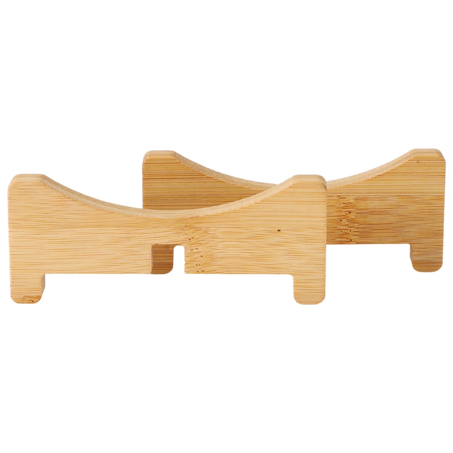 Plant Stand Bamboo Flower Pot Tray Cross Shaped Multifunction for Pet Home Kitchen 17.5x5cm