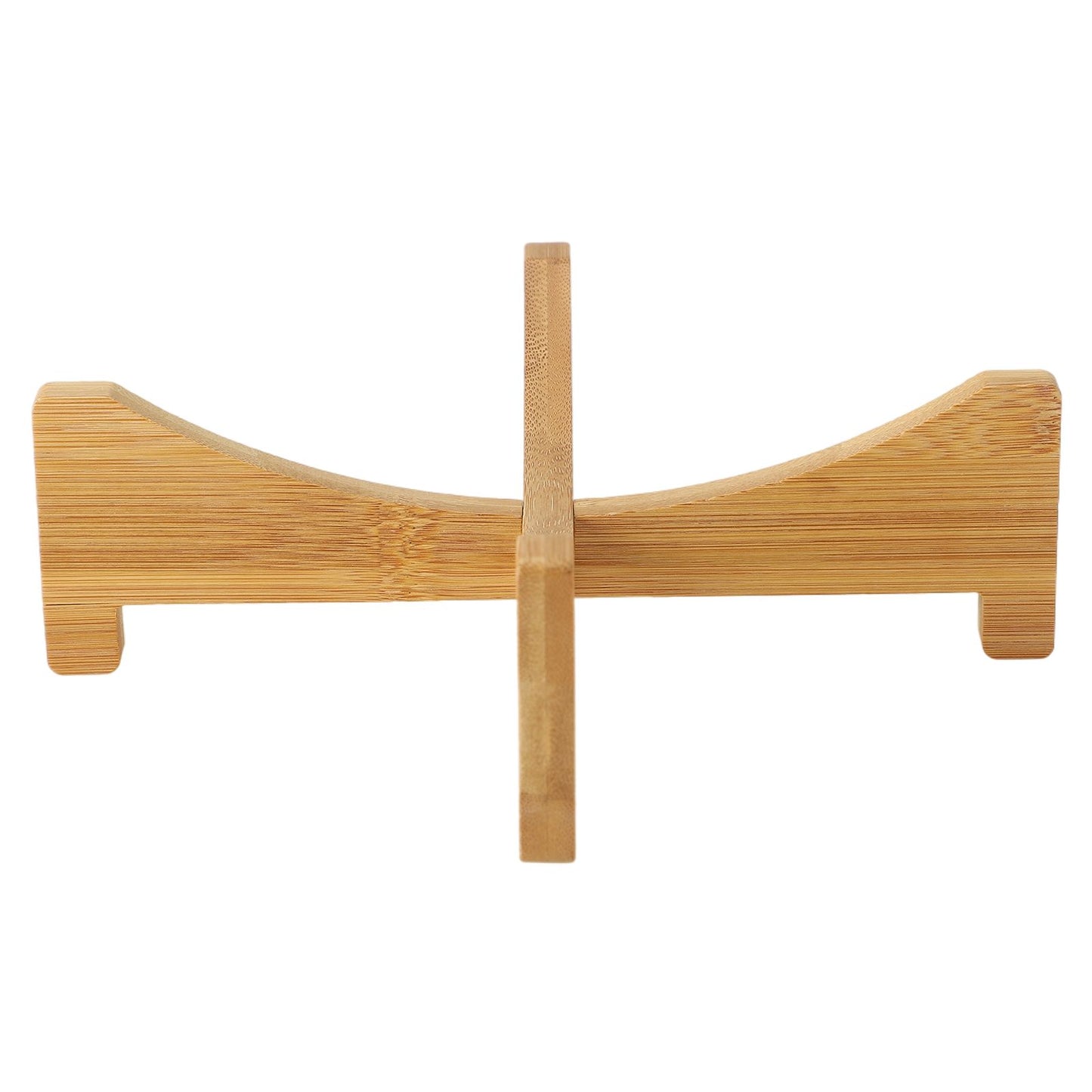 Plant Stand Bamboo Flower Pot Tray Cross Shaped Multifunction for Pet Home Kitchen 17.5x5cm