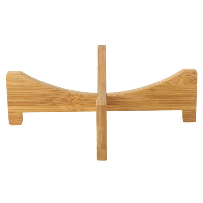 Plant Stand Bamboo Flower Pot Tray Cross Shaped Multifunction for Pet Home Kitchen 17.5x5cm