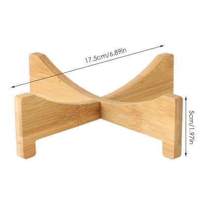 Plant Stand Bamboo Flower Pot Tray Cross Shaped Multifunction for Pet Home Kitchen 17.5x5cm
