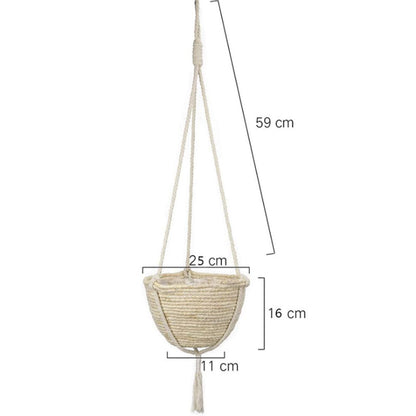 Natural Hanging Seagrass Plant Baskets Dural Layer Flower Planting Basket Holder Garden Decor