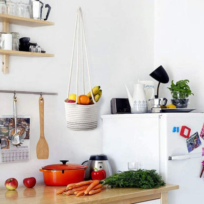 Hanging Plant Pot Holder Braided Plant Basket Indoor Flower Pot Plant Holder Hanging Cotton Rope Plant Storage Organiser
