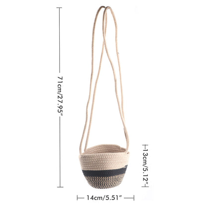 Hanging Plant Pot Holder Braided Plant Basket Indoor Flower Pot Plant Holder Hanging Cotton Rope Plant Storage Organiser