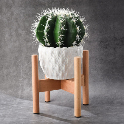 Plant Stand Wood 20cm Height 18cm Inner Diameter Floor Flower Pot Holder
