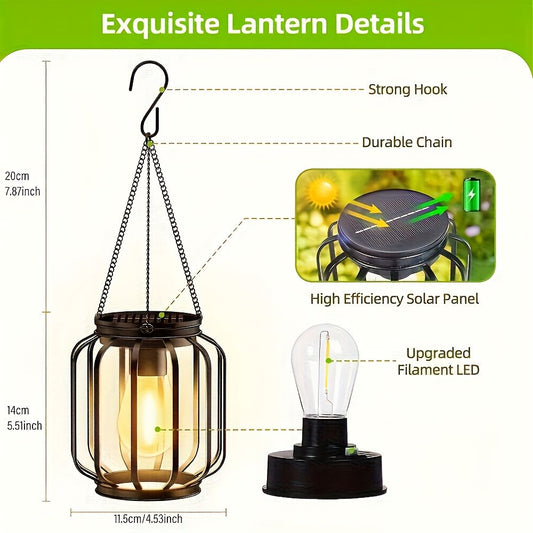 Black White Outdoor Hanging Lanterns Solar Powered Lanterns Outdoor Lighting Garden