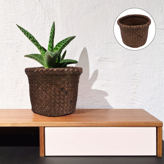 Seagrass Planter Basket Indoor, Flower Pots Cover, Plant Containers, Natural(1-Pack)Woven Flower Pots Cover Plant Pots Containers