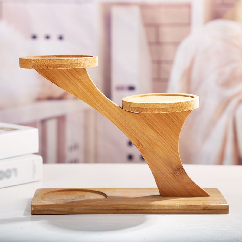 Small Tabletop Succulent Plant Stands for Desk Window Sill, Mini Desktop Bamboo Plant Stands for Indoors Plants Shelf