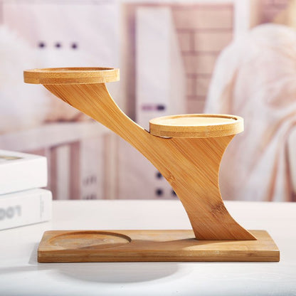 Small Tabletop Succulent Plant Stands for Desk Window Sill, Mini Desktop Bamboo Plant Stands for Indoors Plants Shelf