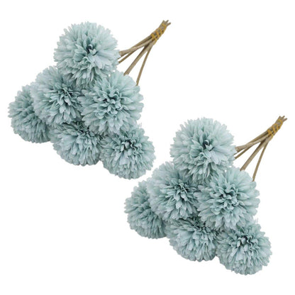 12pcs Artificial Dandelion Fake Flower Simulation Arrangement Desktop Decoration - Pink