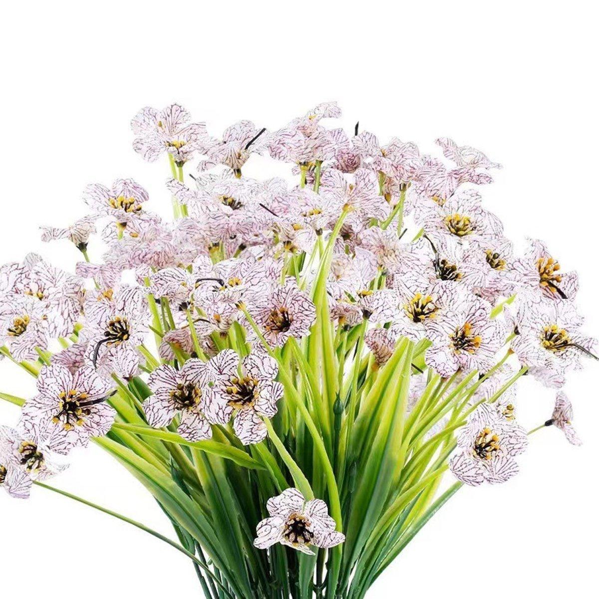 12pcs Artificial Flowers Set for Home Decor Wedding Party Fake Floral Decor - Orange