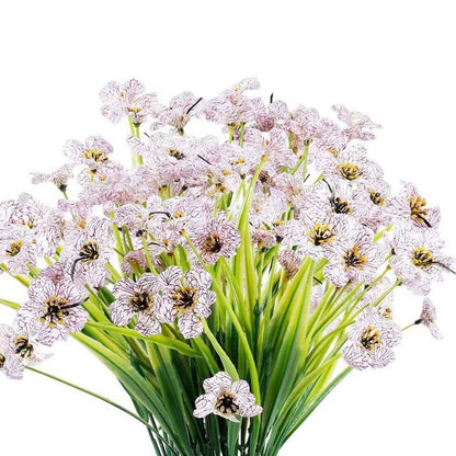 12pcs Artificial Flowers Set for Home Decor Wedding Party Fake Floral Decor - Orange