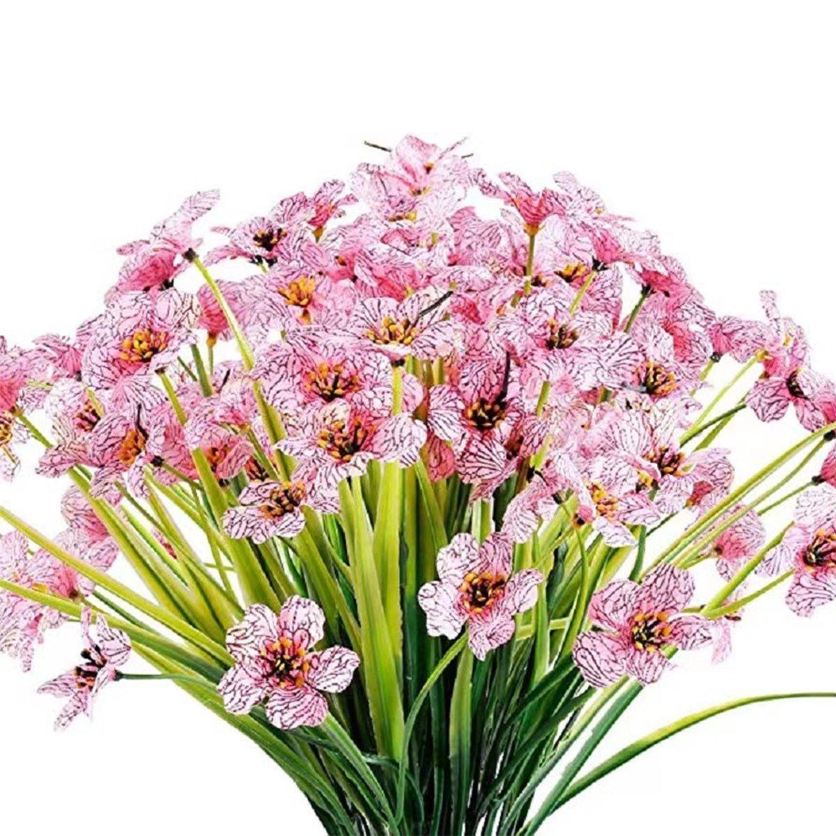 12pcs Artificial Flowers Set for Home Decor Wedding Party Fake Floral Decor - Orange